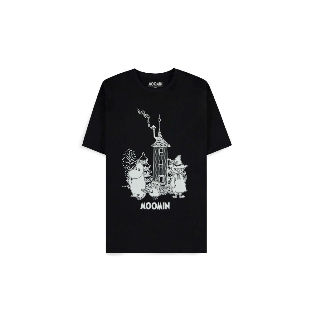 Moomin - Moomintrol, Little My and Snufkin Unisex Tshirt - Zwart